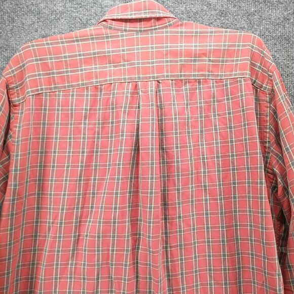 Lands' End Direct Merchants Men's Button-Down Shirt Red Plaid Medium 15-15.5 - Picture 6 of 12